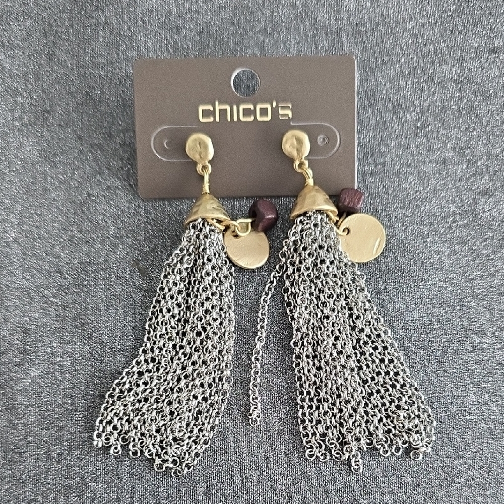 🆕️ Chico's Modern Geometric Silver and Gold Earrings